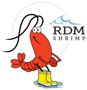 The RDM Shrimp logo of a shrimp in rain boots