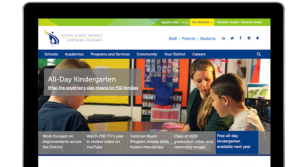 Computer screen depicting the Poudre School District new website