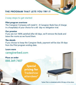 Brochure for Caregiver bed showing 3 step plan