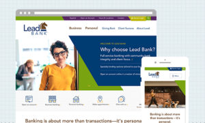 Lead Bank Sitefinity website redesign homepage