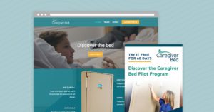 The caregiver bed website and print materials by ZIV