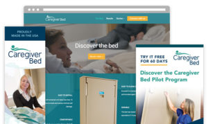 Marketing and trade show design materials for Caregiver Bed in Kansas by ZIV